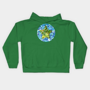 Green Dotty Star Kids Hoodie